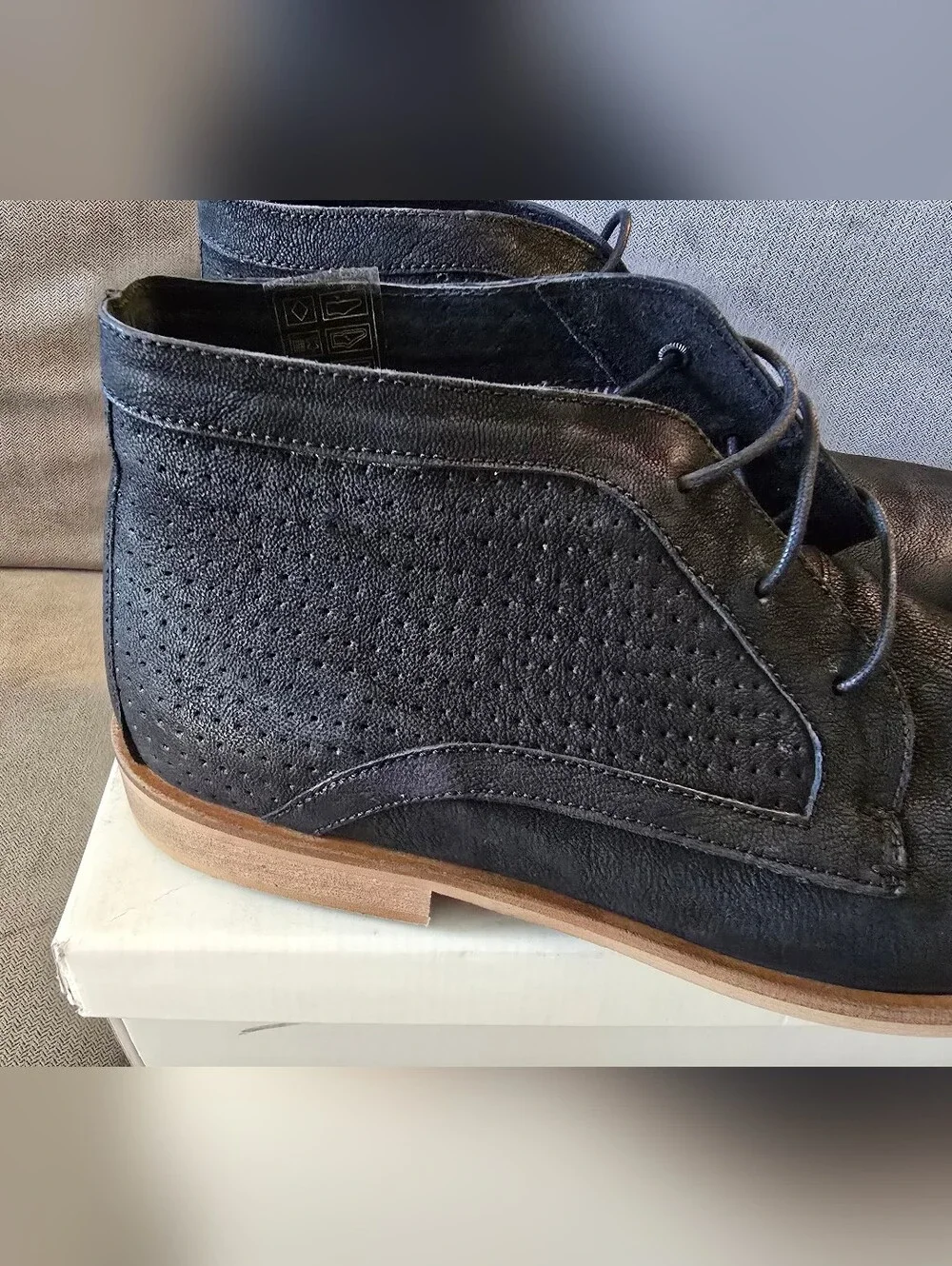 NIB Steve Madden Kain Men's Black Lace-Up Chukka Boots - EU45 US11.5